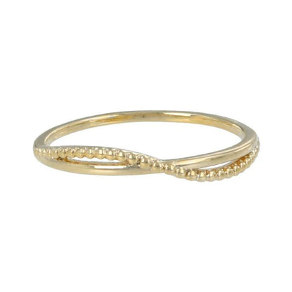 Japanese ring- Cross & Wave Metal Ring- Made in Japan