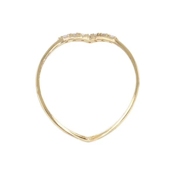 Japanese ring- Nickel-free cubic zirconia seagull V-shaped ring- Made in Japan