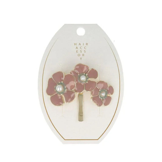 Japanese hair accessory- Pink Pansy Garden Ponytail Hook