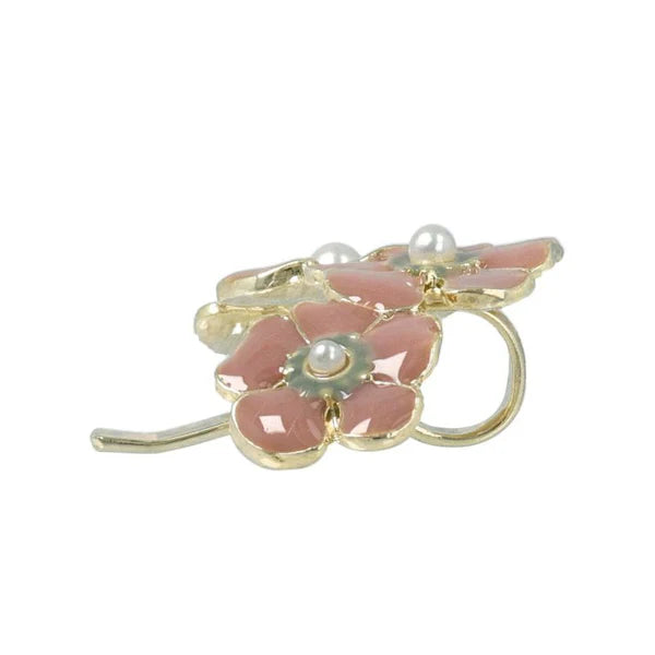 Japanese hair accessory- Pink Pansy Garden Ponytail Hook