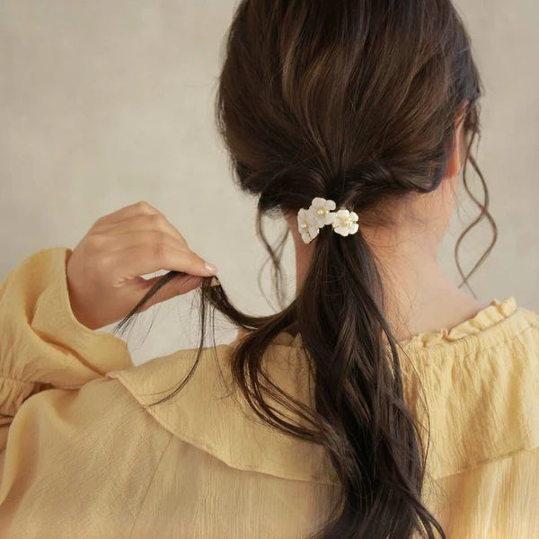 Japanese hair accessory- Pink Pansy Garden Ponytail Hook