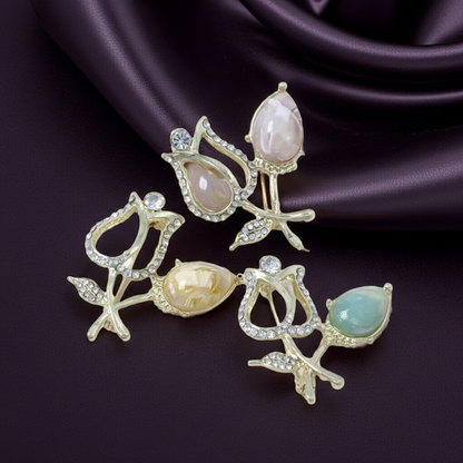 日式胸針 - 鬱金香花開胸針