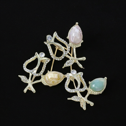 日式胸針 - 鬱金香花開胸針